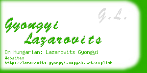 gyongyi lazarovits business card
